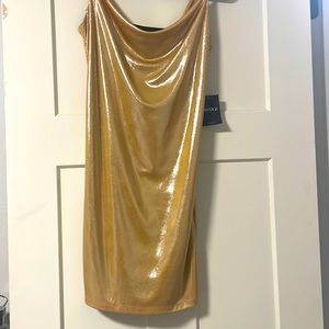 NWT forever21 gold shimmer mini dress